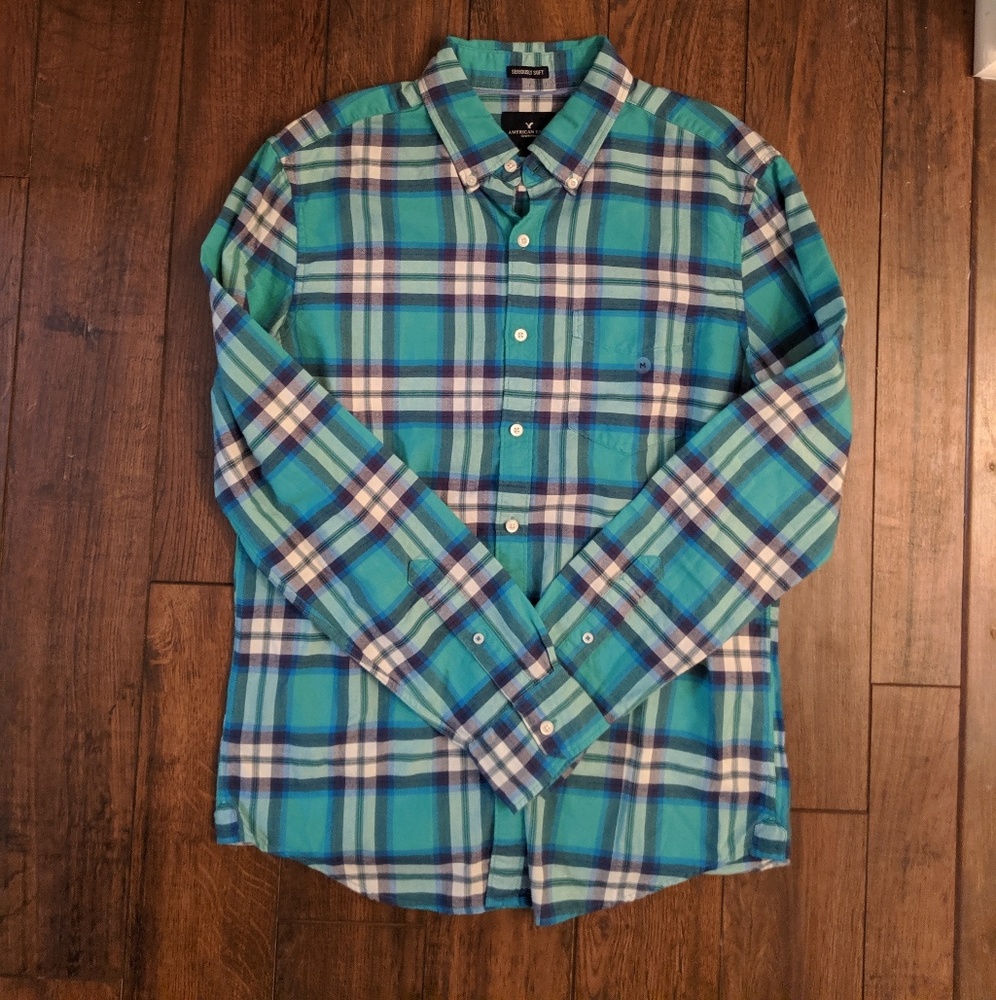 American Eagle Long Sleeve Plaid Shirt
